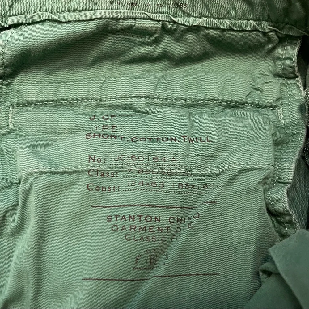 J. Crew Men's Classic Stanton Shorts 11” inseam Dark‎ Green Sz 35” Cotton Twill